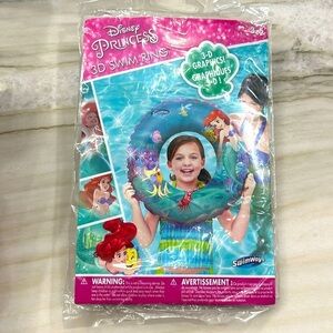 Disney Princess Little Mermaid Ariel 3D SwimWays Swim Ring inflatable